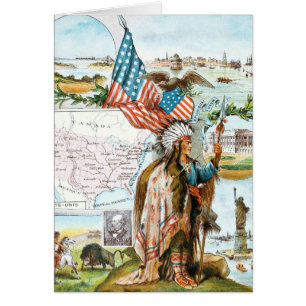 Vintage Drawing: USA Collage