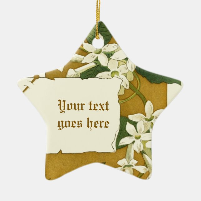 Vintage drawing white jasmine ornament (Front)