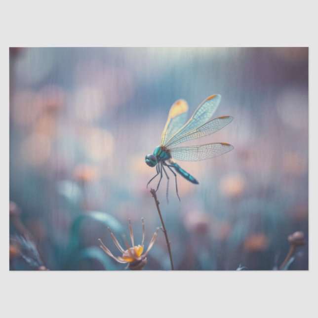 Vintage Dreamy Dragonfly Tissue Paper (Front)