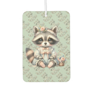 Vintage Dressed Cottagecore Raccoon Pastel Air Freshener