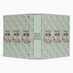 Vintage Dressed Cottagecore Raccoon Pastel Binder