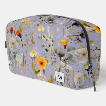 Vintage Dried Flowers Pattern Feminine Monogram