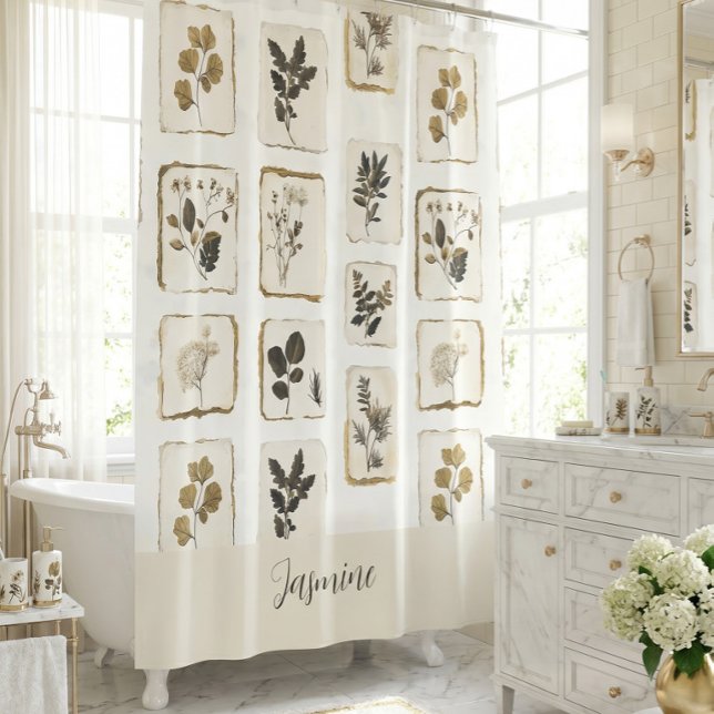 Vintage dried pressed wildflowers Name Monogram  (Creator Uploaded)