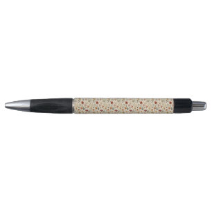 Vintage Dried Wildflower Burgundy Pink Yellow Pen