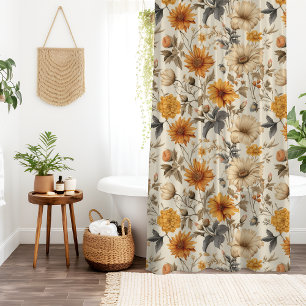 Vintage Dried Wildflower Cream Orange Brown