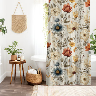 Vintage Dried Wildflower Navy Terracotta