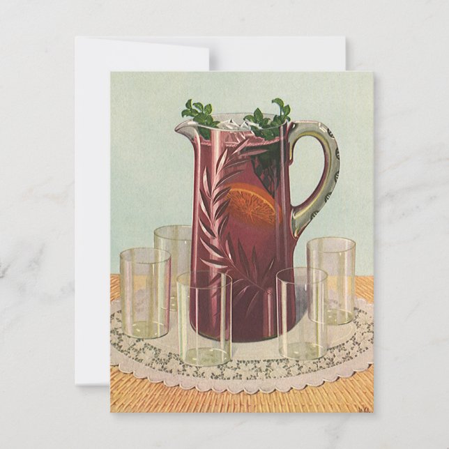 Vintage Drinks and Beverages, Pitcher of Sangria (Front)