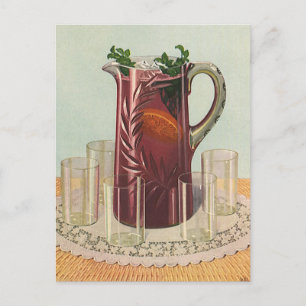 Vintage Drinks and Beverages, Pitcher of Sangria Postcard