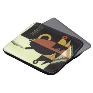 Vintage Drinks Beverages Coffee Pot with Cups Laptop Sleeve