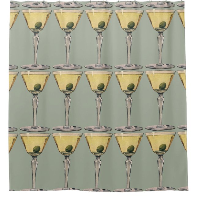 Vintage Drinks Beverages, Martini Olive Cocktail (Front)