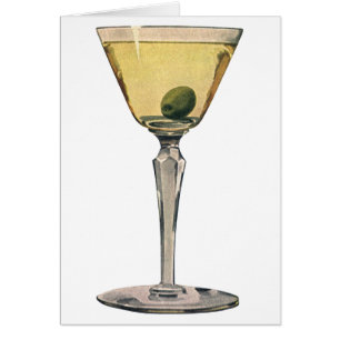 Vintage Drinks Beverages, Martini Olive Cocktail