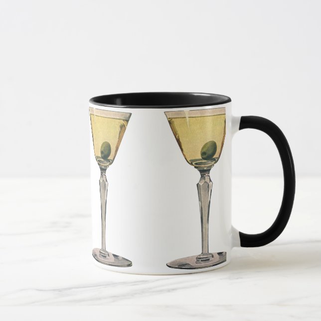 Vintage Drinks Beverages, Martini Olive Cocktail Mug (Right)