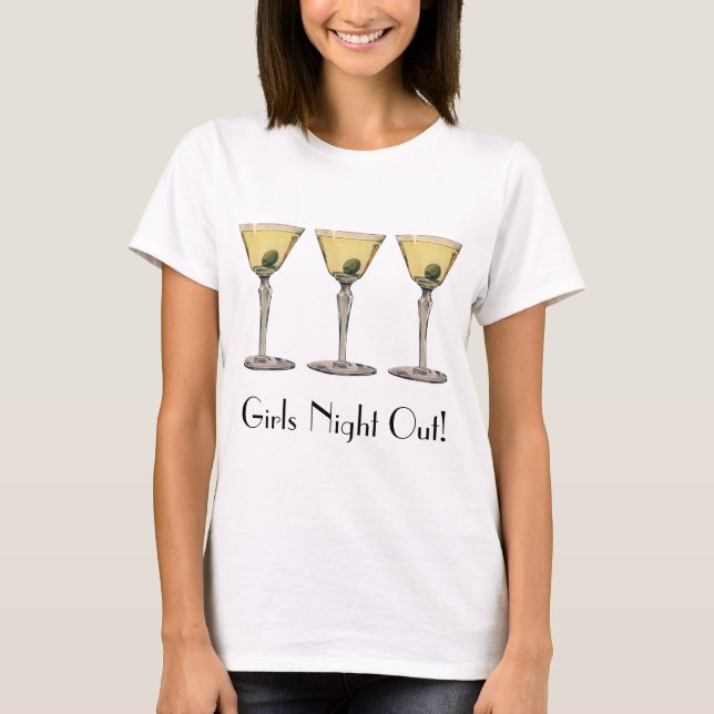 Vintage Drinks Beverages, Martini Olive Cocktail T-Shirt (Front)