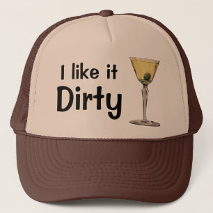 Vintage Drinks Beverages, Martini Olive Cocktail Trucker Hat
