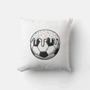 Vintage Dripping Icing Soccer Ball Shirt (2)_1 Throw Pillow