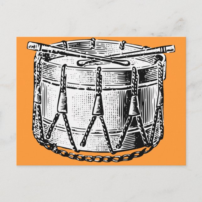 Vintage Drum Print Postcard (Front)
