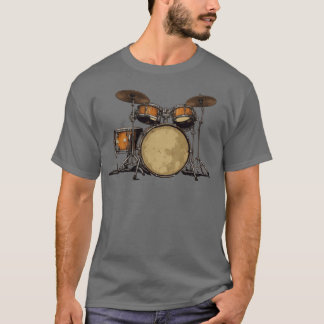 Vintage Drum Set Music DrummerMusical Instrument b T-Shirt