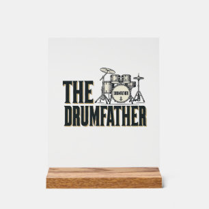 Vintage Drumfather Drummer Quote Vector Design_1 Acrylic Sign