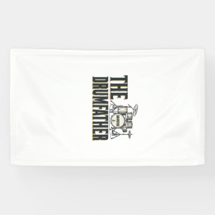 Vintage Drumfather Drummer Quote Vector Design_1 Banner