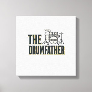 Vintage Drumfather Drummer Quote Vector Design_1 Canvas Print