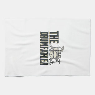 Vintage Drumfather Drummer Quote Vector Design_1 Kitchen Towel