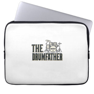Vintage Drumfather Drummer Quote Vector Design_1 Laptop Sleeve