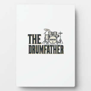 Vintage Drumfather Drummer Quote Vector Design_1 Plaque