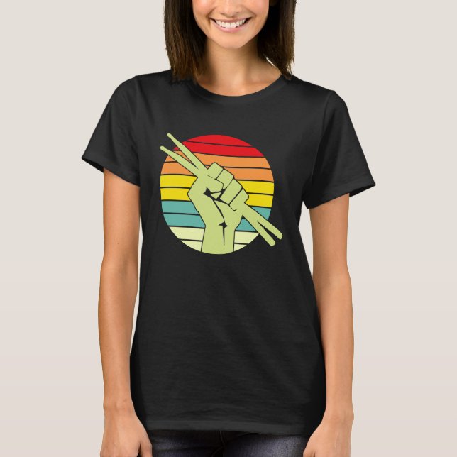 Vintage Drummer Drum Stick T-Shirt (Front)