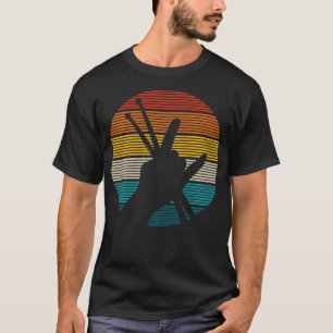 Vintage Drummer Drum Sticks Rock Roll Hand Horns G T-Shirt