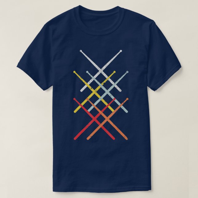 Vintage Drummer   Retro Drum Sticks  Gift  T-Shirt (Design Front)