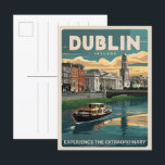 Vintage Dublin city, Ireland republic travel gifts Postcard<br><div class="desc">Dublin, Ireland, is a vibrant city known for its rich history, lively culture, and stunning landmarks. Explore unique and personalized souvenirs and gifts from Dublin to cherish your memories or share a piece of Ireland with loved ones. Customize items like art prints, jewellery, and more to capture the essence of...</div>