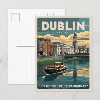Vintage Dublin city, Ireland republic travel gifts Postcard