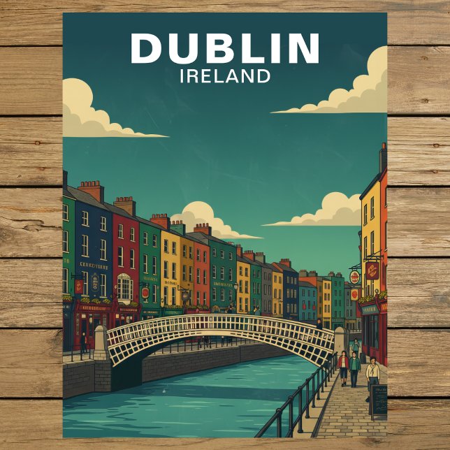 Vintage Dublin Ireland Ha'penny Bridge Travel Postcard (Vintage Dublin Ireland Ha'penny Bridge Travel Postcard)