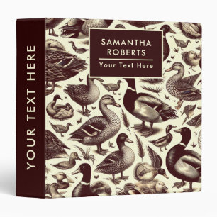 Vintage Duck and Goose Pattern Binder