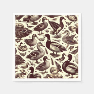 Vintage Duck and Goose Pattern Napkin