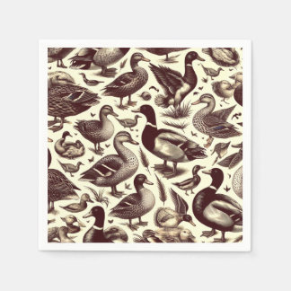 Vintage Duck and Goose Pattern Napkin