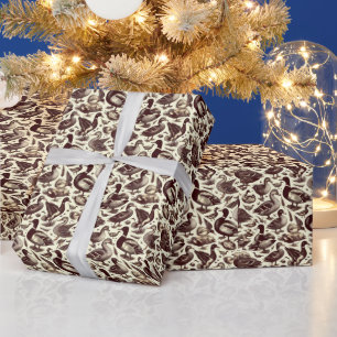 Vintage Duck and Goose Pattern Wrapping Paper
