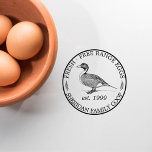 Vintage Duck Classic Family Farm Egg Carton Promo Rubber Stamp<br><div class="desc">Create your own classic egg carton stamp for your family farm with this lovely template! This rubber stamp features a gorgeous vintage illustration of a duck in the centre of the round frame. The family farm coop name appears on the bottom and on the top it reads: fresh, free-range, organic...</div>