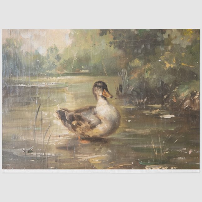 Vintage Duck Decoupage Tissue Paper for Furniture (Front)