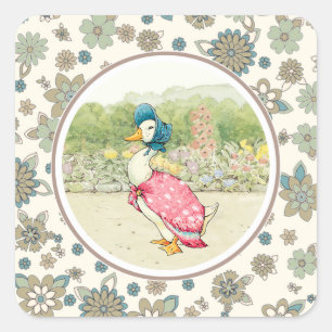 Vintage Duck Easter  Square Sticker