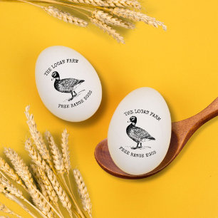Vintage Duck Farmhouse Personalized Egg Stamp
