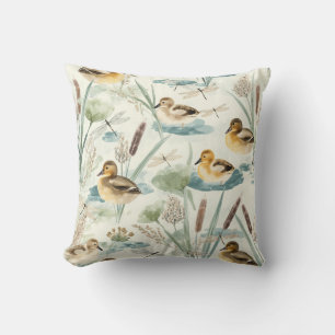 Vintage Duck Nursery Personalized Bedroom Decor Throw Pillow