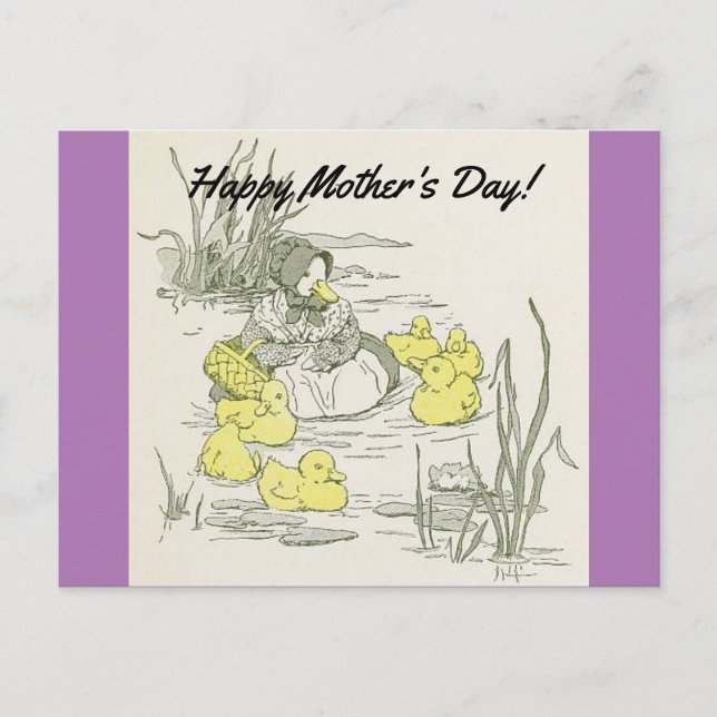 Vintage Ducks Mother's Day Postcard (Front)