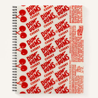 Vintage Dum Dums Cherry Wrapper Pattern Notebook