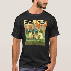 Vintage Dumb Guy Using Binoculars Cute Funny Comic T-Shirt