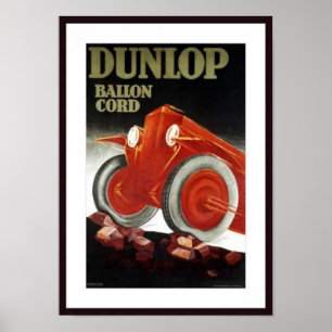Vintage Dunlop Ballon Cord Auto Parts Ad Poster