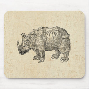 Vintage Durer Rhino Mouse Pad