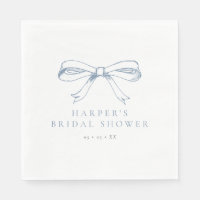 Vintage Dusty Blue Bow Bridal Shower