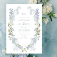 Vintage Dusty Blue Garden Monogram Wedding