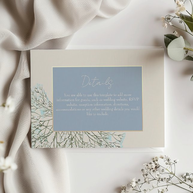 Vintage Dusty Blue Wedding Details Enclosure Card (Creator Uploaded)
